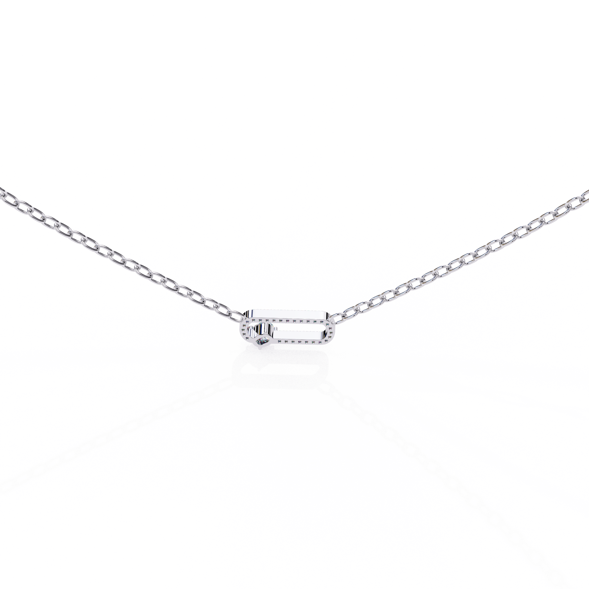 Solitairekart 0.36ct Natural Diamond Geometric Link Pendant-HI Color, VS-SI Clarity